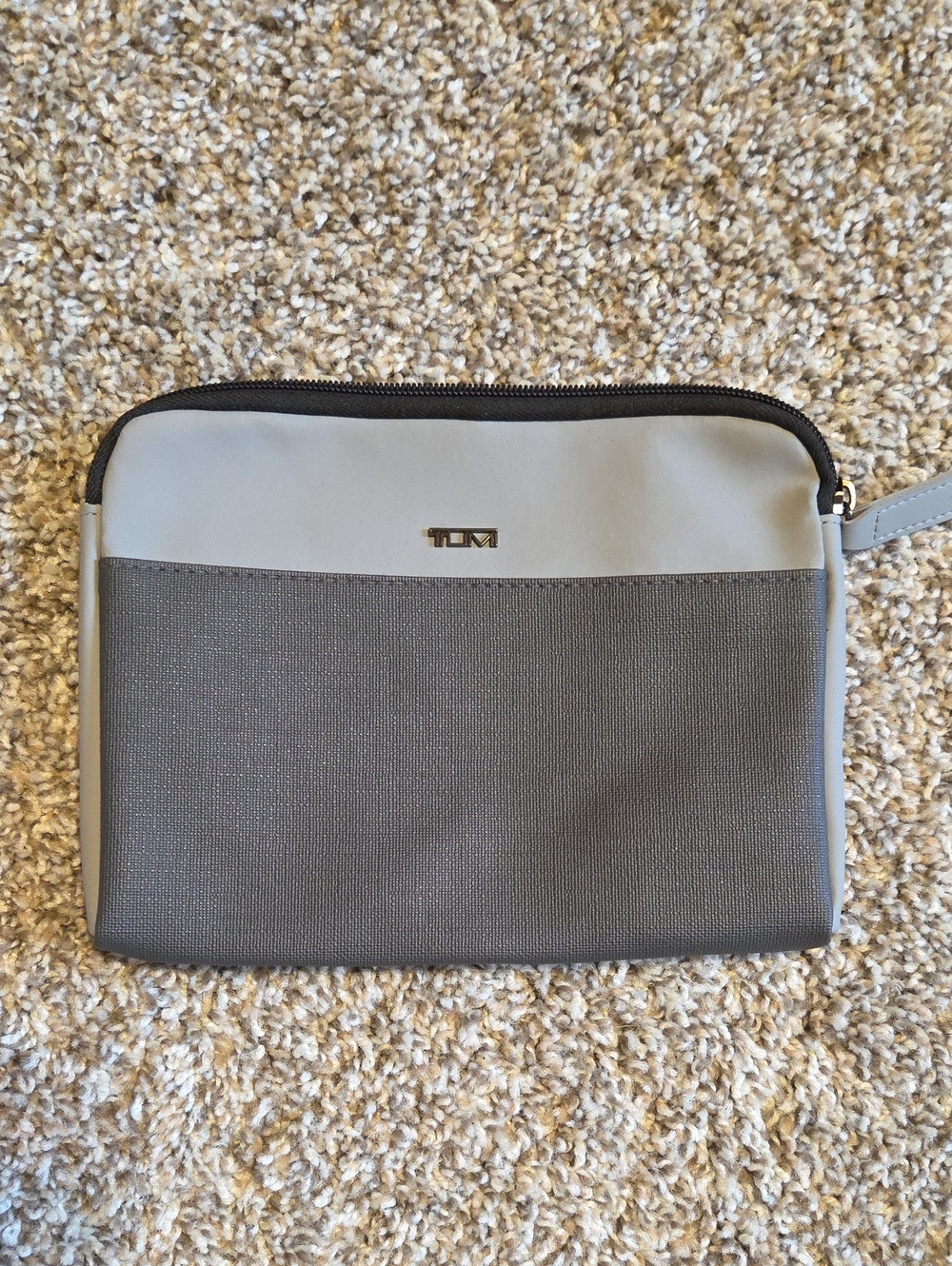 TUMI Grey Two-Tone Travel Pouch